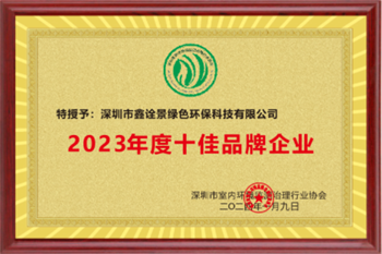 十佳品牌企业证书